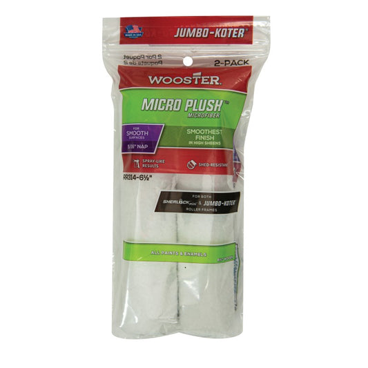 Wooster Jumbo-Koter Micro Plush 6.5" x 5/16" Roller Sleeve 2-Pack