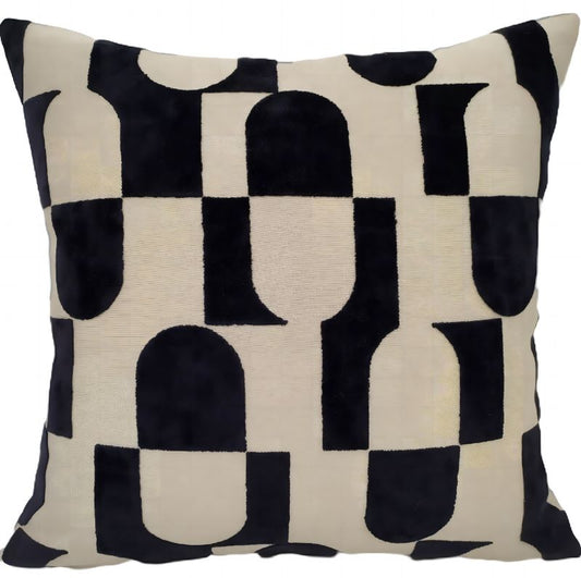 Malini Chillpill Black Geometric Cushion