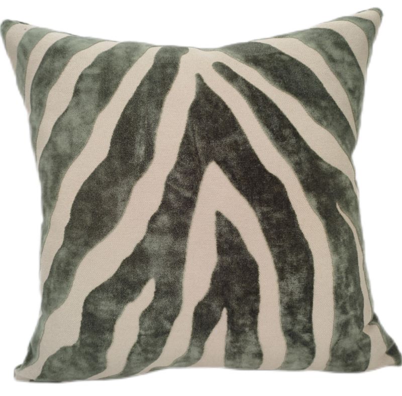 Malini Zebedeedodah Sage Zebra Print Cushion