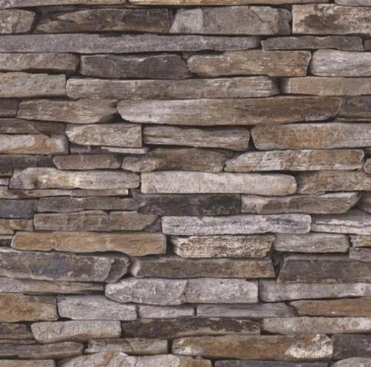 Wood and Slate Natural Slate Wallpaper Sample