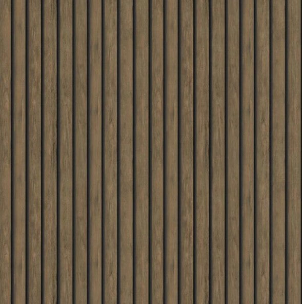 Wood Slat Wallpaper Dark Oak Sample