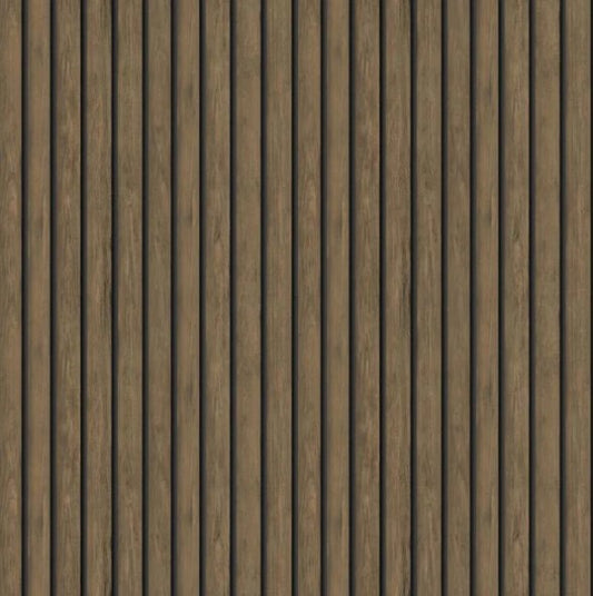 Wood Slat Wallpaper Dark Oak Sample