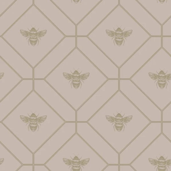 Honeycomb Bee Wallpaper Pink Sample