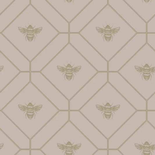 Honeycomb Bee Wallpaper Pink Sample