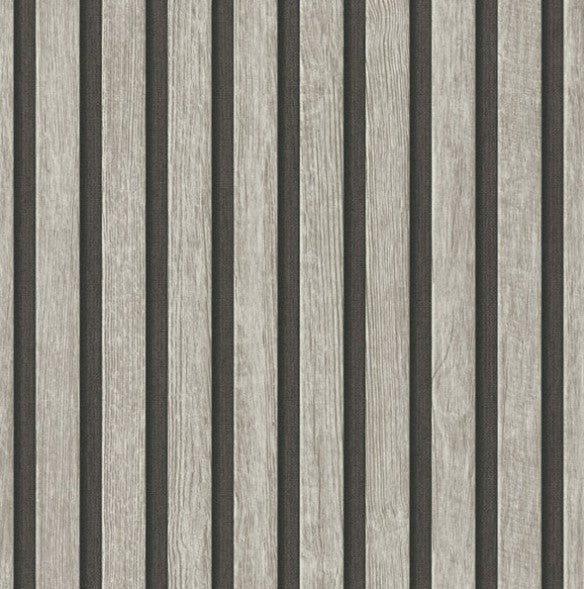 Wooden Slat 3D Wallpaper - Grey Sample