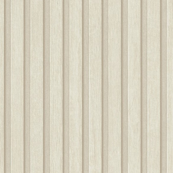 Wooden Slat 3D Wallpaper - Taupe Sample