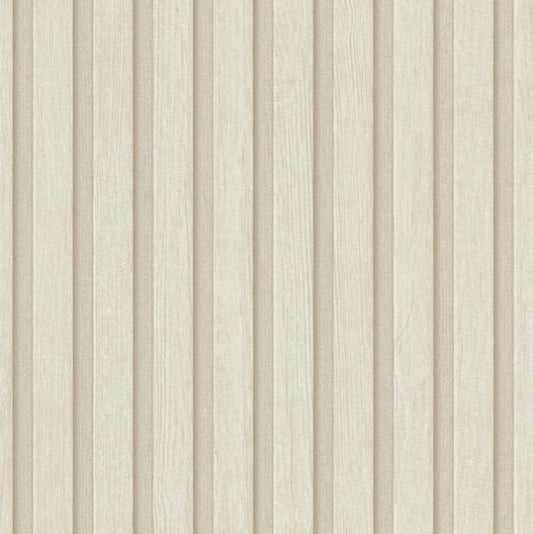 Wooden Slat 3D Wallpaper - Taupe Sample