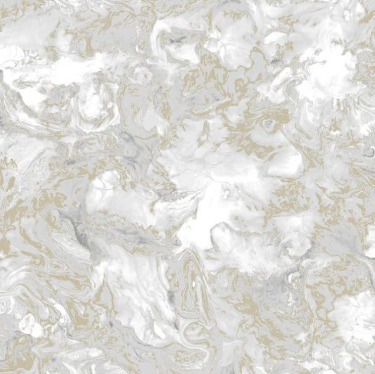 Elixir Marble Wallpaper Grey & Gold Sample