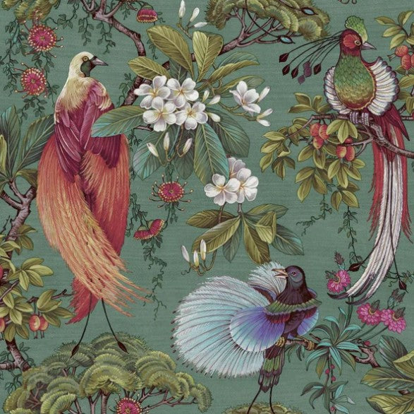 Yasuni Oriental Tropical Bird Wallpaper Green Sample