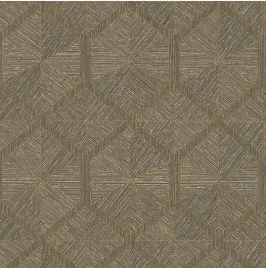 3D Geometric Shaped Textured Wallpaper -Geometric Pattern Brown Sample