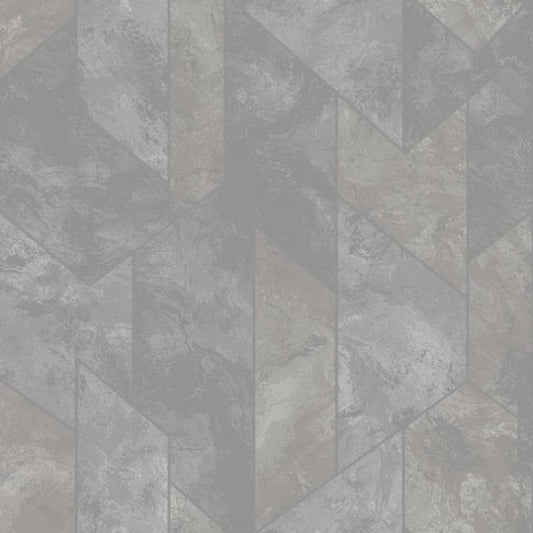 Zarci Marble Geometric Framed Wallpaper Grey Sample