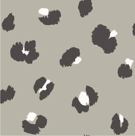 Large Leopard Spot Wallpaper Taupe Sample