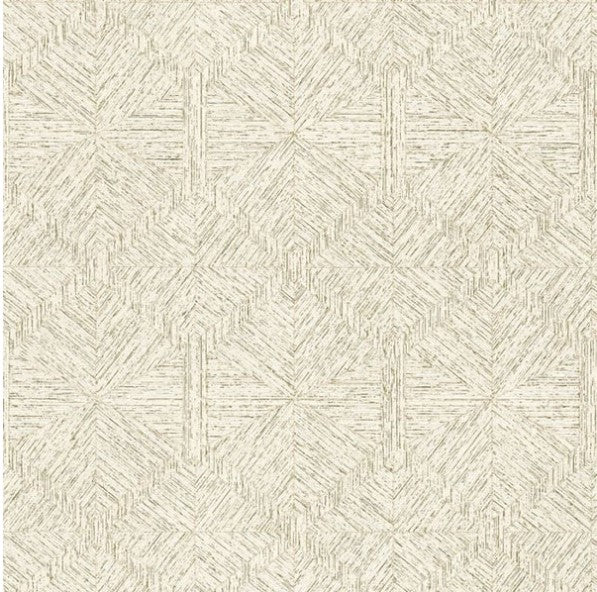 3D Geometric Shaped Textured Wallpaper -Geometric Pattern Cream Sample