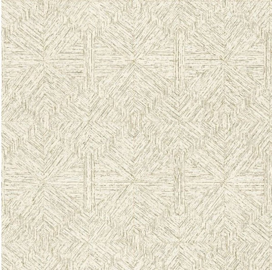 3D Geometric Shaped Textured Wallpaper -Geometric Pattern Cream Sample