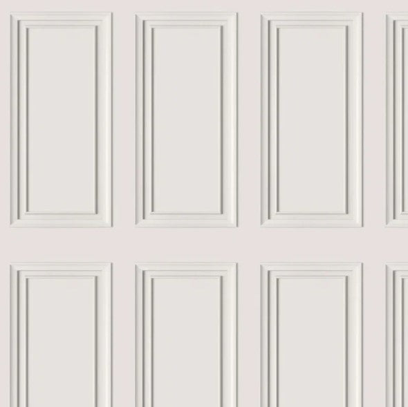 Extra Large Wainscoting Wood Panel Wallpaper Off White Sample