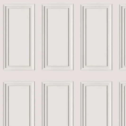 Extra Large Wainscoting Wood Panel Wallpaper Off White Sample