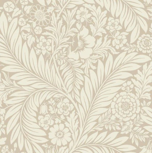 Florence Floral Leaf Wallpaper Natural Sample