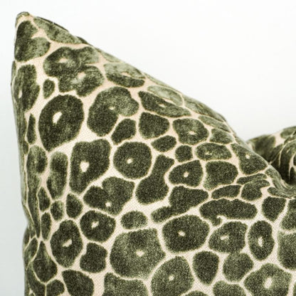 Malini Spoton Sage Leopard Print Cushion