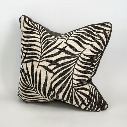 Malini Wapi Black Leaf Print Cushion