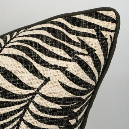 Malini Wapi Black Leaf Print Cushion