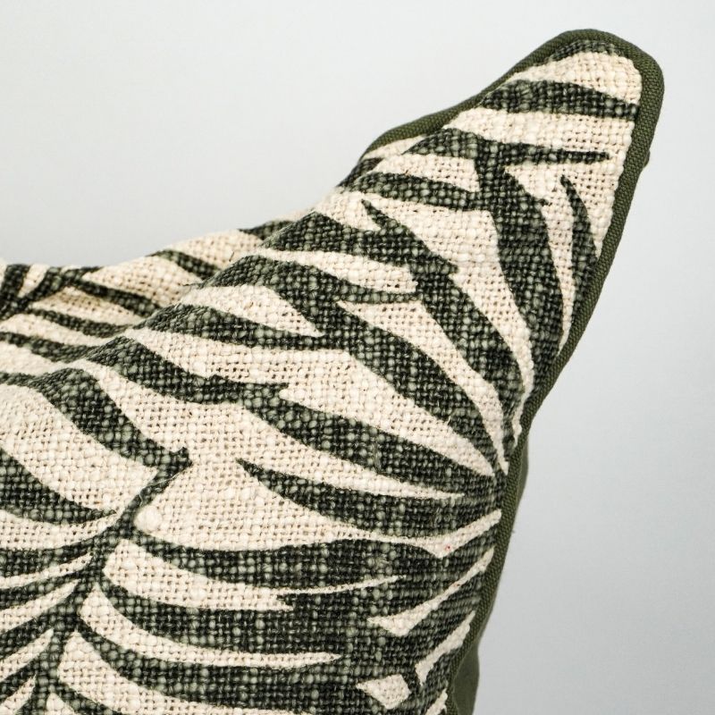 Malini Wapi Green Leaf Print Cushion