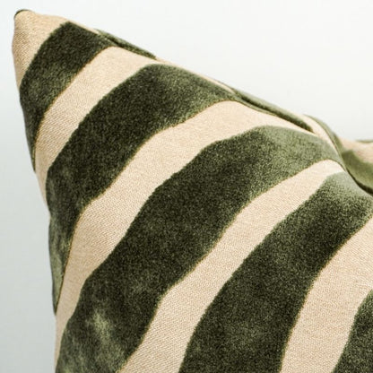 Malini Zebedeedodah Sage Zebra Print Cushion