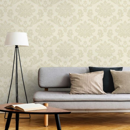 Louisa Damask Wallpaper - Beige