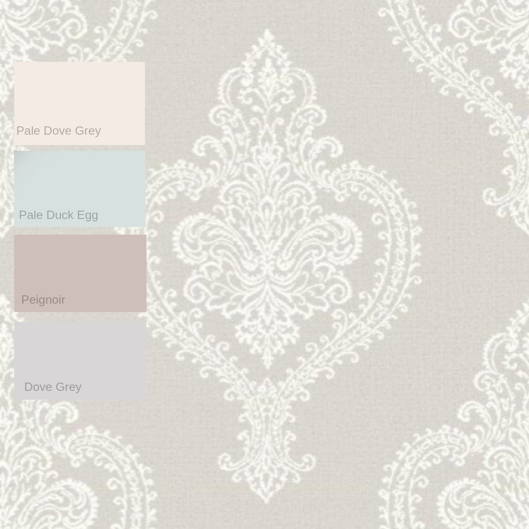 Adalyn Luxury Damask Wallpaper Taupe