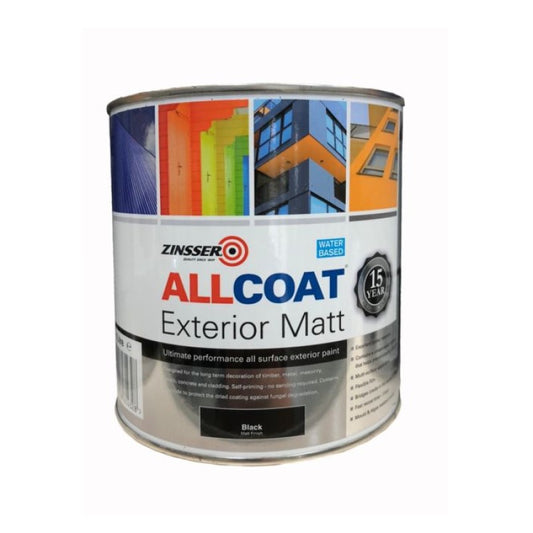 Zinsser AllCoat Interior & Exterior Matt Paint - Black