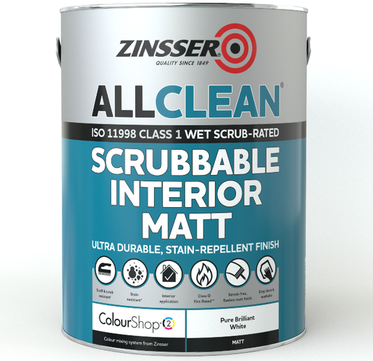 Zinsser AllClean Scrubbable and Fire Rated Interior Matt Paint