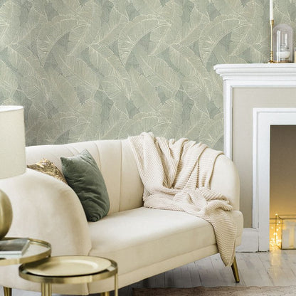 Anaya Textured Leaf Wallpaper