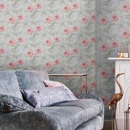 Laura Ashley Aurelie Nautral Wallpaper