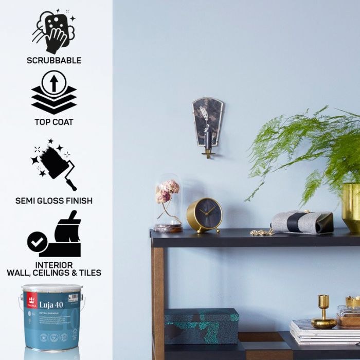 Tikkurila Luja 40 Scrubbable Semi-Gloss for Bathrooms & Wall Tiles - Colour Match