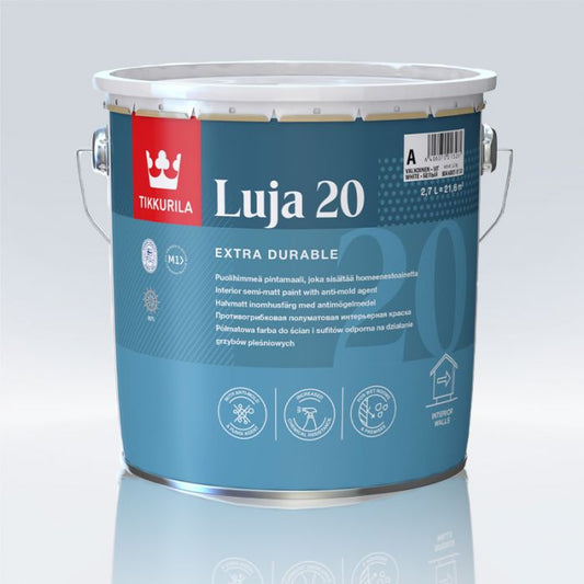 Tikkurila Luja 20 Scrubbable Semi-Matt for Bathrooms & Wall Tiles - Colour Match