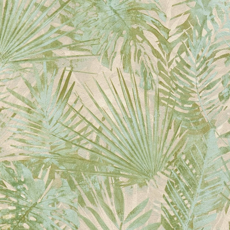 Tropical Palm Leaf Wallpaper Green