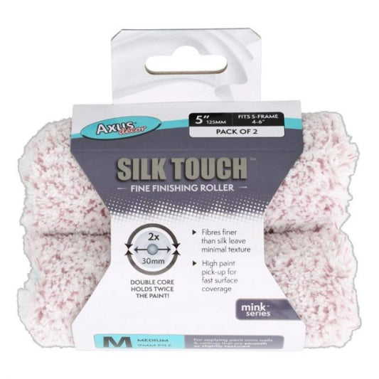 Axus Silk Touch 5" Roller Sleeve - Medium Pile (2 Pack)