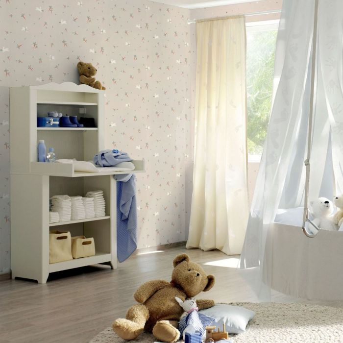 Bambino Rabbits Wallpaper Grey