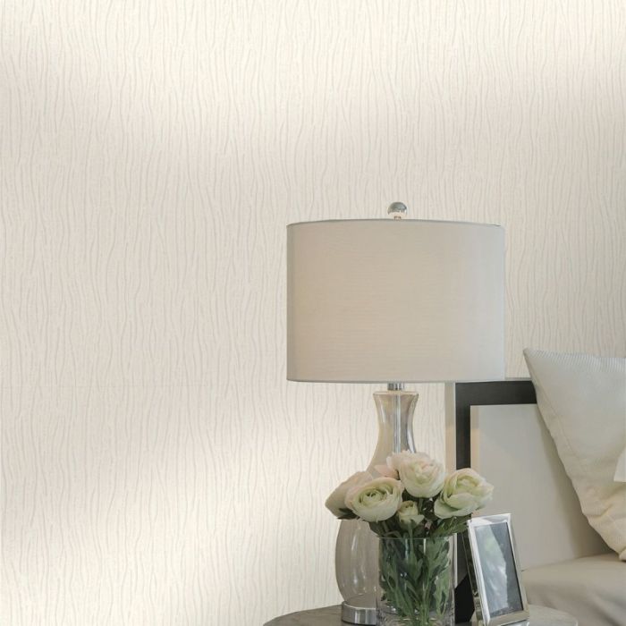 Tiffany Platinum Textured Wallpaper - Cream