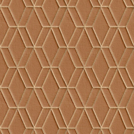 Embroidery Stitch Diamond Burnt Orange Wallpaper