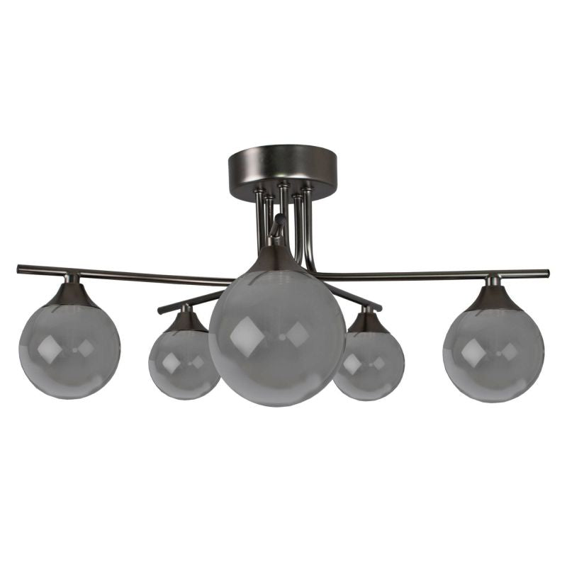 Pagazzi Carney 5 Light Semi Flush Ceiling Light - Gunmetal