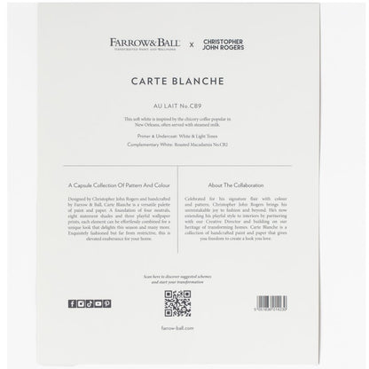 Farrow & Ball Carte Blanche Paint Sample Swatch - Au Lait