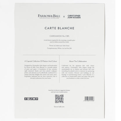 Farrow & Ball Carte Blanche Paint Sample Swatch - Cardamom