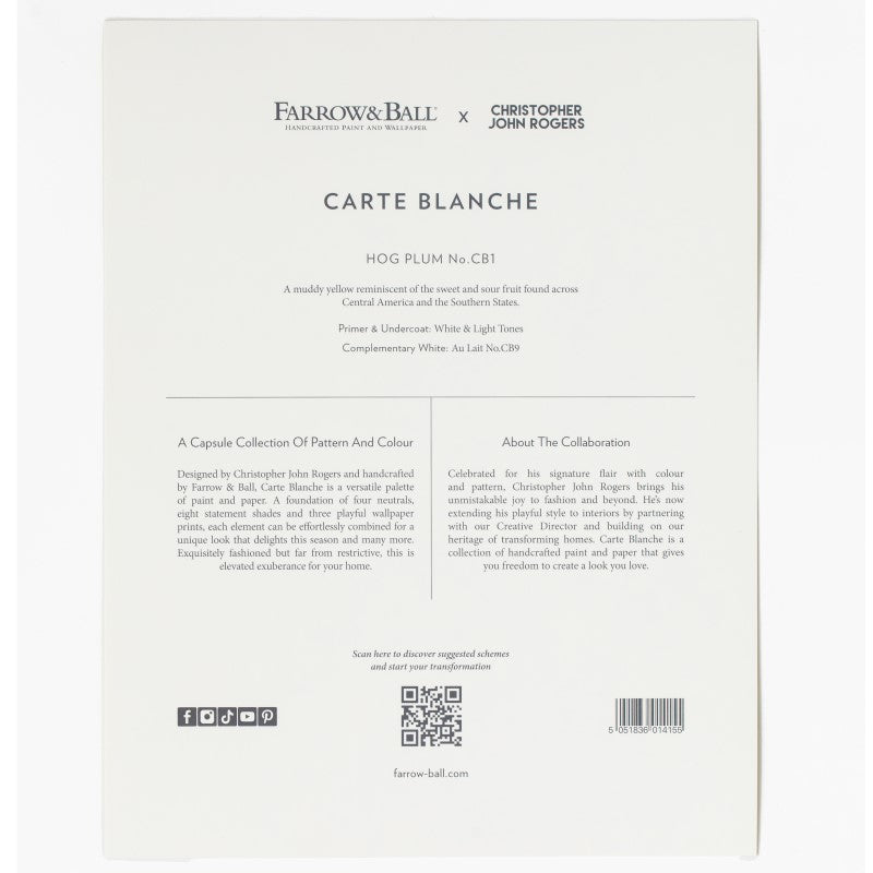 Farrow & Ball Carte Blanche Paint Sample Swatch - Hog Plum