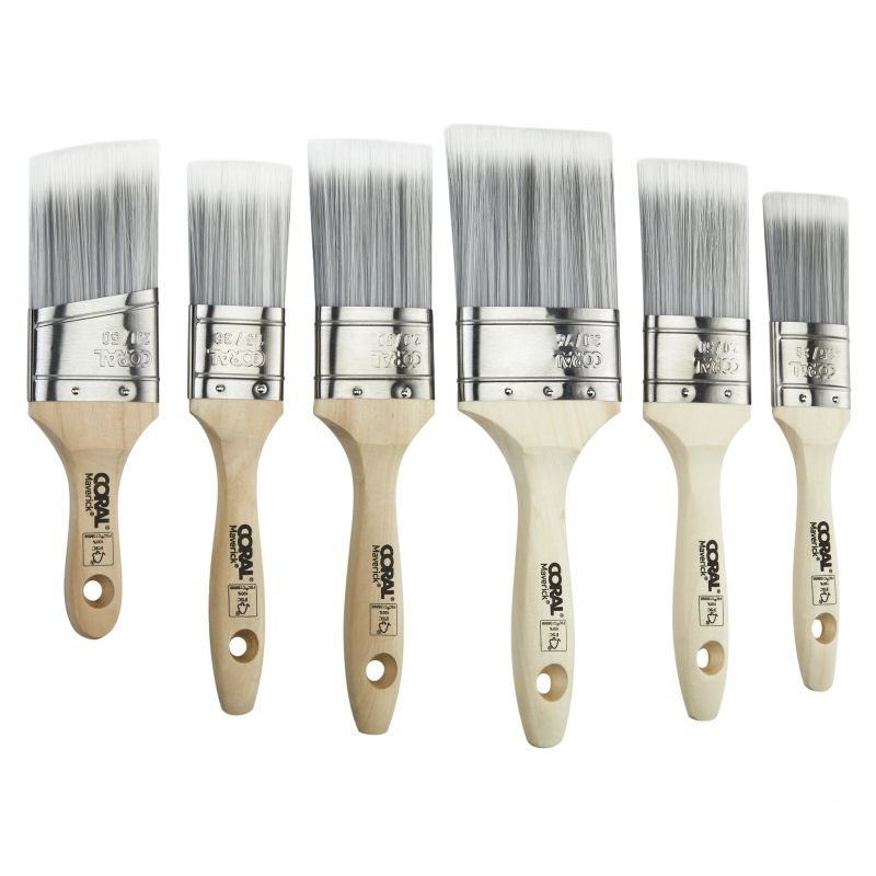 Coral Maverick Oval Paint Brush Set - Pack of 6