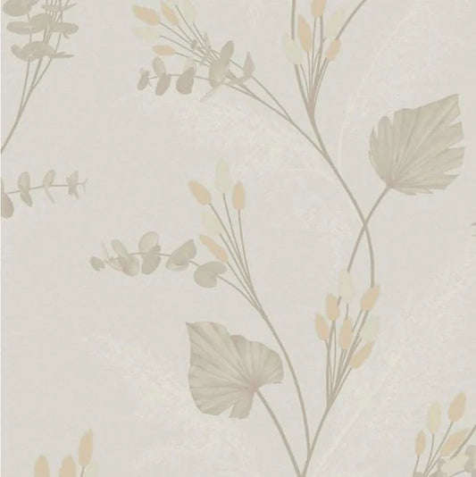 Amarante Bunny Tails and Pampas Heavy Weight Vinyl Wallpaper Cream Sample