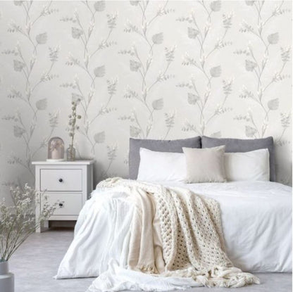 Amarante Bunny Tails and Pampas Heavy Weight Vinyl Wallpaper