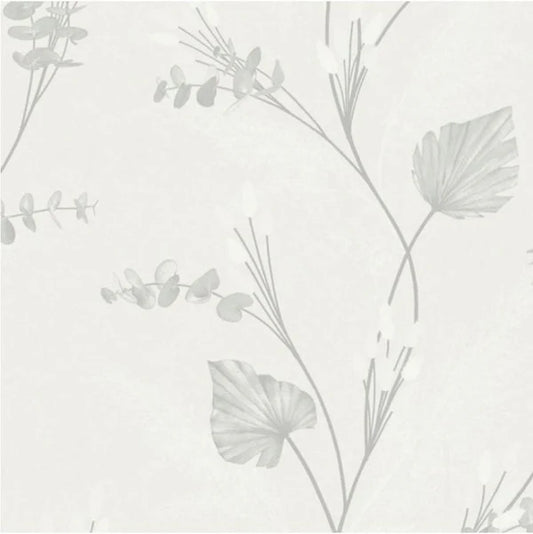 Amarante Bunny Tails and Pampas Heavy Weight Vinyl Wallpaper Dove Sample