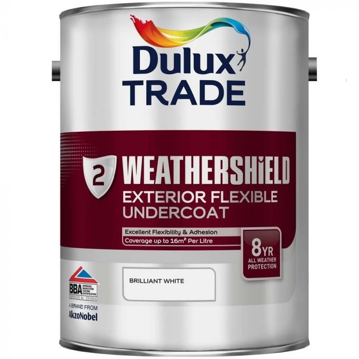 Dulux Trade Weathershield Exterior Flexible Undercoat (Oil-Based) - Brilliant White