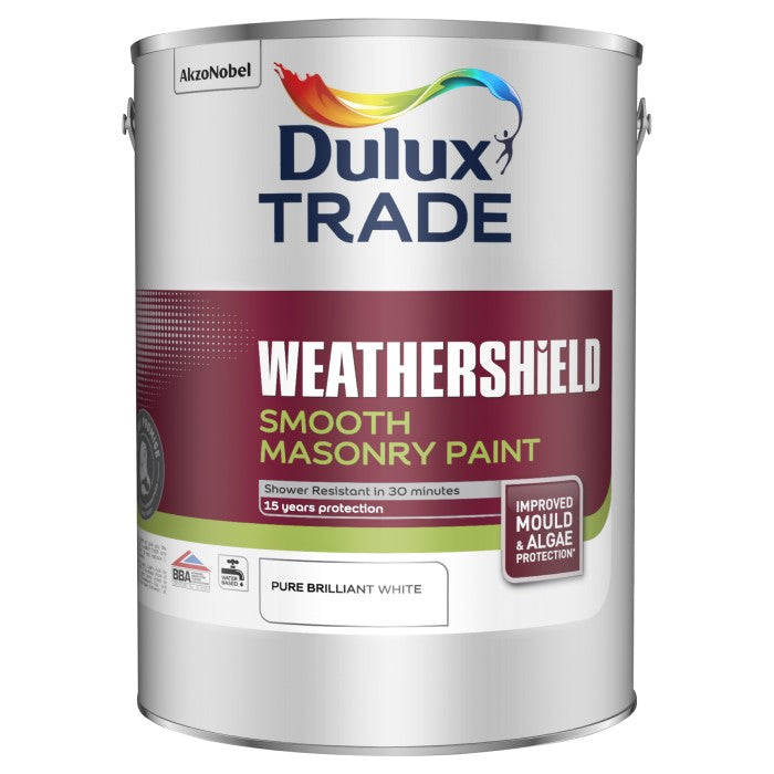 Dulux Trade Weathershield Smooth Masonry Paint - Pure Brilliant White