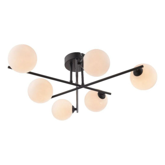 Pagazzi Esai Semi Flush Ceiling Light Matt Black